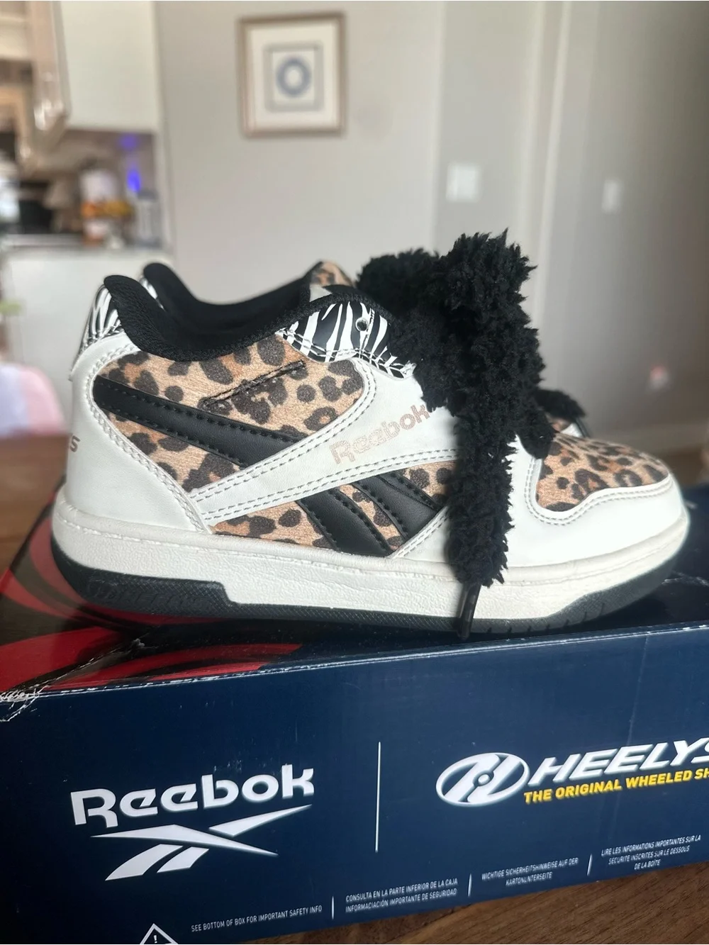 Reebok X Heelys Kids' Leopard Accent Sneakers size 1